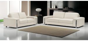 Eghoiste Ivory Leather 3 + 2 Sofa Set With Chrome Legs Newtrend Available In A Range Of Leathers And Colours 10 Yr Frame 10 Yr Pocket Sprung 5 Yr Foam Warranty