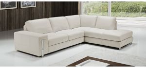 Eghoiste Ivory RHF Leather Corner Sofa With Chrome Legs Newtrend Available In A Range Of Leathers And Colours 10 Yr Frame 10 Yr Pocket Sprung 5 Yr Foam Warranty