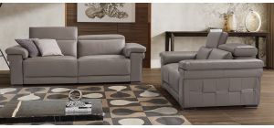 Elettra Brown Leather 3 + 2 Electric Recliners With Adjustable Headrests And Wooden Legs Newtrend Available In A Range Of Leathers And Colours 10 Yr Frame 10 Yr Pocket Sprung 5 Yr Foam Warranty