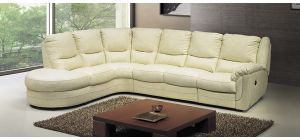 Fedra Cream LHF Leather Corner Sofa Electric Recliner Newtrend Available In A Range Of Leathers And Colours 10 Yr Frame 10 Yr Pocket Sprung 5 Yr Foam Warranty