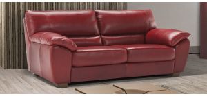 Peter Red Large Semi-Aniline Leather Sofa Bed With Wooden Legs Newtrend Available In A Range Of Leathers And Colours 10 Yr Frame 10 Yr Pocket Sprung 5 Yr Foam Warranty