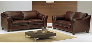 Piccadilly Dark Brown Leather 3 + 2 Sofa Set With Wooden Legs Newtrend Available In A Range Of Leathers And Colours 10 Yr Frame 10 Yr Pocket Sprung 5 Yr Foam Warranty