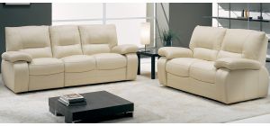 Prestige Cream Semi-Aniline Leather 3 + 2 Electric Recliners Newtrend Available In A Range Of Leathers And Colours 10 Yr Frame 10 Yr Pocket Sprung 5 Yr Foam Warranty