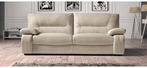 Prestige Cream Static Semi-Aniline Leather 3 + 2 Sofa Set With Wooden Legs Newtrend Available In A Range Of Leathers And Colours 10 Yr Frame 10 Yr Pocket Sprung 5 Yr Foam Warranty