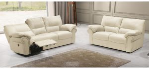 Tequila Cream Semi-Aniline Leather 3 + 2 Electric Recliners Newtrend Available In A Range Of Leathers And Colours 10 Yr Frame 10 Yr Pocket Sprung 5 Yr Foam Warranty