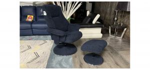 Dubai Blue Accent Fabric Armchair With Wooden Legs And Footstool Available In A Range Of Colours - Call For More Info