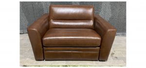 Amalfi Brown Armchair Sofa Bed Sisi Italia Semi-Aniline Leather (mattress: 185cm 75cm)Ex-Display Showroom Model 48816