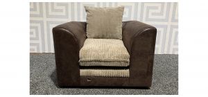 Brown Fabric Armchair Mismatch Cushion And Tear On Front Panel Ex-Display Showroom Model 48882