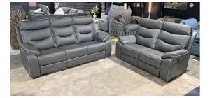 Gizelle Charcoal Grey Fabric 3 + 2 Manual Recliner Sofa Set