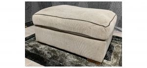 Grey Fabric Footstool With Wooden Legs - Few Marks (see images) Ex-Display Showroom Model 49105