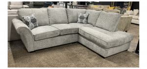 Chicago Grey RHF Fabric Corner Sofa With Wooden Legs Other Colours And Models Available (See Images)