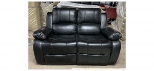 Valencia Black Regular Bonded Leather Sofa Manual Recliner Ex-Display Showroom Model 49349