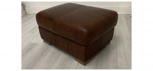 Lucca Brown Sisi-Italia Semi-Aniline Footstool With Light Wooden Legs High Street Furniture Store Cancellation 49623