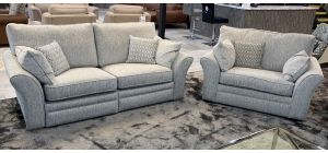 Miami Grey Fabric 3 + 2 Electric Recliners With USB Ports + Static Loveseat - Other Combinations And Fabrics Available