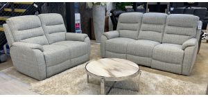 Como Grey Fabric 3 + 2 Electric Recliners Sofa Set With USB Ports
