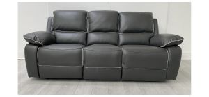 Holden Two-Tone Grey Leathaire Large Manual Recliner Sofa Ex-Display Showroom Model 50291