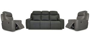 Rocco Dark Grey Fabric 3 + 1 + 1 Electric Recliner Sofa Set 50385