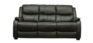 Palermo Black Leather Static 3 Seater With 2 Manual Armchair Recliners Also Available In Burgundy And Grey 50390