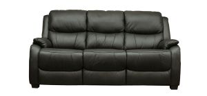 Palermo Black Leather Static 3 Seater With 2 Manual Armchair Recliners Also Available In Burgundy And Grey