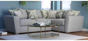 Atlanta 2C1 RHF Grey Corner Sofa With Chrome Legs Other Combinations And Fabrics Available