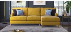 Bellatrix RHF Fabric Corner Sofa With Wooden Legs Other Combinations And Fabric Also Available