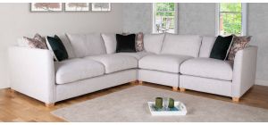 Cartier 2C2 Grey Fabric Corner Sofa With Wooden Legs Other Combinations And Fabrics Available