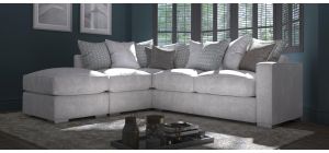 Chango LHF Grey Fabric Corner Sofa With Scatter Back And Chrome Legs Other Combinations And Fabrics Available