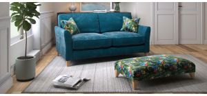 Farfield 3 + 2 Aqua Fabric Sofa Set With Wooden Legs Other Combinations And Fabrics Available