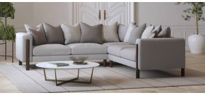 Wayat 2C2 Grey Scatter Back Fabric Corner Sofa With Wooden Legs Other Combinations And Fabrics Available