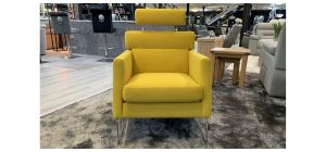 Yellow New Trend Aqua Clean Fabric Armchair With Chrome Legs