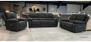 Holdon 3 + 2 + 1 Charcoal Grey Electric Recliner Sofa Set
