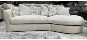Victoria Albie Natural Fabric Chaise Corner Sofa With Scatter Back - Other Colours And Seating Available