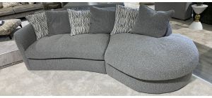 Victoria Grey Fabric Chaise Corner Sofa With Scatter Back - Other Colours And Seating Available