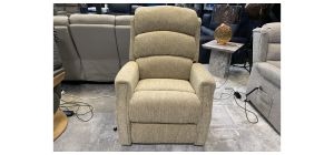 Buxton Beige Patterned Fabric Rise And Lift Electric Armchair Ex-Display Showroom Model 50817