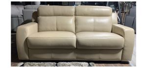 Beige Semi-Aniline Newtrend 2 Seater Leather Sofa Ex-Display Showroom Model 50852