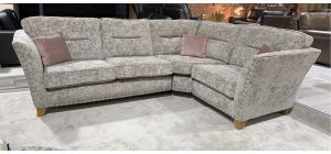 Paris Rhf Grey Fabric Corner Sofa With Wooden Legs Ex-Display Clearance Model 50904