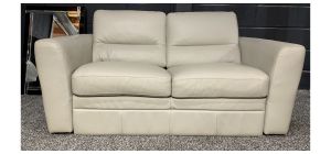 Amalfi Cream Regular Leather Sofa Bed Sisi Italia Semi-Aniline - Few Scuffs (see images) Ex-Display Showroom Model 50918