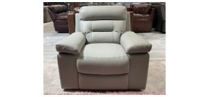 Amalfi Grey Semi Aniline Leather Static Chair Ex-Display Showroom Model 50998
