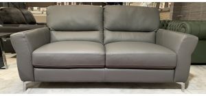 Winona Grey Semi Aniline New Trend 3 Seater With Chrome Feet Ex-Display Showroom Model 51002