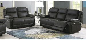 Tori 3 + 2 Electric Recliner Charcoal Fabric Sofa Set