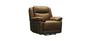 Tori 1 Seater Electric Recliner Brown Fabric Armchair