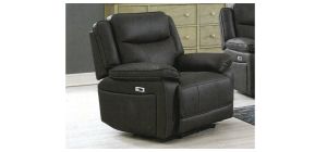 Tori 1 Seater Manual Recliner Charcoal Fabric Armchair