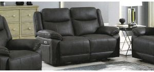 Tori 2 Seater Manual Recliner Charcoal Fabric Sofa