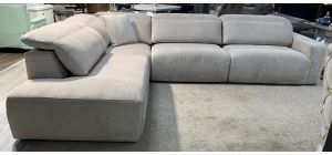 Melani LHF Stone Corner 1 Electric Sliding Seat And 1 Manual Slider Middle Seat Aqua Clean Fabric Adjustable Headrests