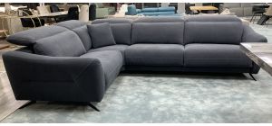 Alice Lhf Grey Aqua Clean Fabric Corner With Metal Legs And Adjustable Headrests