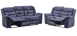 Grace Blue Fabric 3 + 2 Sofa Set Manual Recliners