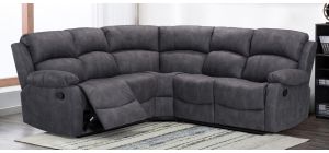 Alaska Grey 2C2 Fabric Corner Sofa Manual Recliner