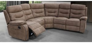 Gabrielle Brown Fabric Maunual Recliner 2C2 Corner Sofa