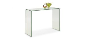 Amalfi Bent Glass Console Table - Clear Glass - Tempered Glass