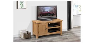 Astoria TV Unit - Waxed Oak - Solid Oak with Real Oak Veneers